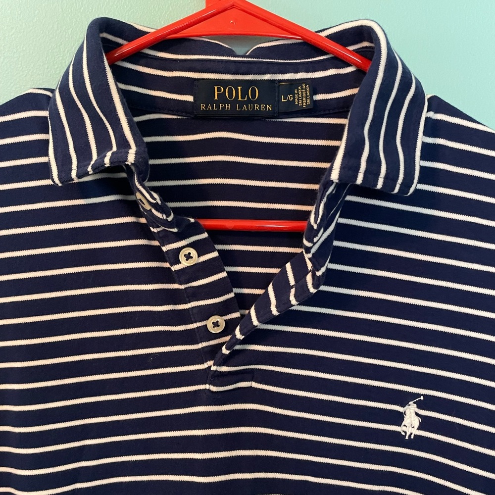 Ralph Lauren Navy Striped Polo